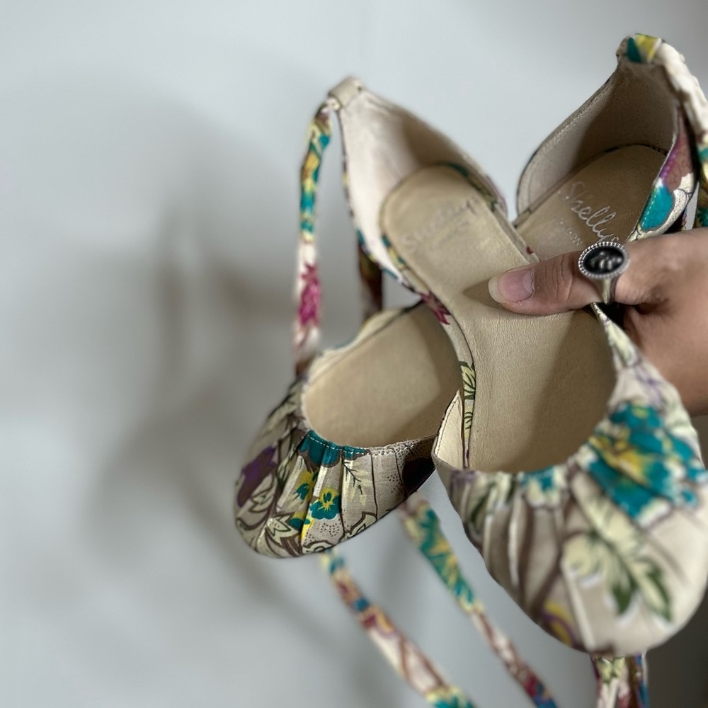 Shelly’s London Floral Ballet Flat with tie back - Picture 5 of 6